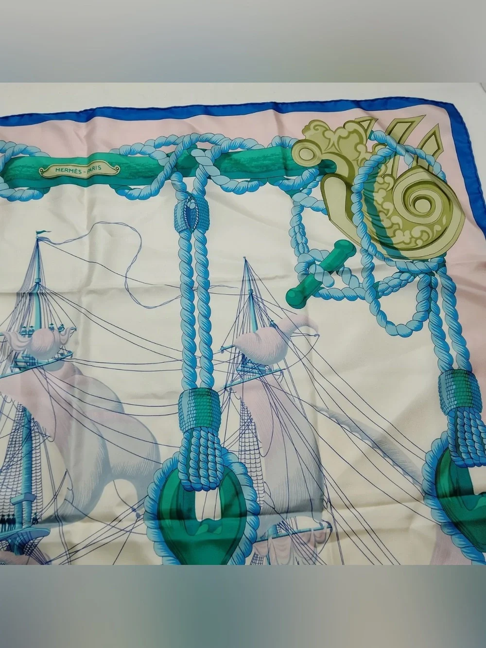 Aurh Hermes Tribord Carre 90 Silk Scarf